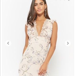 Dark Pink Cutout Floral Maxi Dress